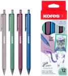 Kores Klick Pen Essentials, nyomkodható - 12 darabos csomag (4 vintage szín) (38700)