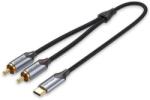 Vention USB-C Male to 2-Male RCA Cable 2M Gray Aluminum Alloy Type (BGUHH)