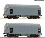 Roco 6680025 Eltolható oldalfalú ponyváskocsi készlet, Shimmns, CD Cargo V (9005033390624)