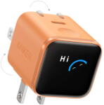 Anker Incarcator Retea Nano Display, 45W, 3A, 1 x USB-C, Portocaliu A121DGO1 (A121DGO1) - pcone