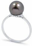 White & Black Tahiti gyöngy Classic gyűrű - 10, 0mm - AAA (AU14842)