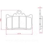 BREN BRENTA BR4308 fém fékbetét Honda CBX / F / R 500 2023 / Hornet 750CC 2023 (ECE R90 minősített) BREN Fékrendszer és alkatrészei Fékbetétek, fékpofák és féktárcsák Tárcsafékbetétek