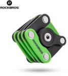 ROCKBROS WD795BG összecsukható kerékpárzár, zöld, edzett acél Rockbros Bicikli alkatrészek Kerékpáros kiegészítők Biciklizárak