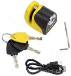 AUVRA B-LOCK-06 MINI sárga/fekete tárcsazár riasztóval AUVRA Műhely felszerelések, eszközök Lakatok, zárak, lopásgátlók