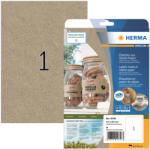 HERMA No. 10758 natúr barna színű 210 x 297 mm méretű, univerzálisan nyomtatható, öntapadós etikett címke szilfiumrostokból, permanens ragasztóval A4-es íven - kiszerelés: 20 címke / 20 ív