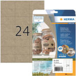 HERMA No. 10753 natúr barna színű 70 x 36 mm méretű, univerzálisan nyomtatható, öntapadós etikett címke szilfiumrostokból, permanens ragasztóval A4-es íven - kiszerelés: 480 címke / 20 ív