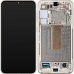 Samsung Display cu Touchscreen Samsung Galaxy S23+ S916, cu Rama, Alb (Cream), Service Pack GH82-30476B (GH82-31123B)