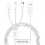 Baseus Cablu Incarcare USB-A - Lightning / microUSB / USB-C Baseus 3in1, 100W, 1.5m, Alb P10377705213-00 - gsmboutique