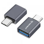 Techsuit Adaptor OTG USB-C - USB-A Techsuit A8 SlateVolt, Gri - gsmboutique
