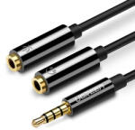 UGREEN Adaptor Audio 3.5mm - 2 x 3.5mm UGREEN AV141, 0.2m, Negru - gsmboutique