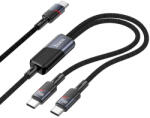 hoco. Cablu Date si Incarcare USB-C - 2 x USB-C HOCO U139 2in1, 100W, 1.2m, Negru - gsmboutique