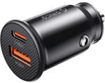 ORICO Incarcator Auto Orico PowerMini, 30W, 3A, 1 x USB-A - 1 x USB-C, Negru (ORICO-PM-30-1A1C)