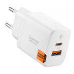 Spigen Incarcator Retea Spigen Essential, 20W, 3A, 1 x USB-A - 1 x USB-C, Alb ACH08704 - gsmboutique