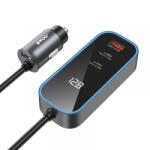 BWOO Incarcator Auto BWOO CC107 Display, 120W, 3A, 2 x USB-A - 2 x USB-C, Negru - gsmboutique