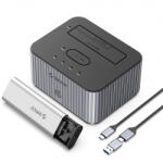 ORICO Docking Station Orico IT28E-C pentru HDD / SSD SATA 2.5inch / 3.5inch - SSD SATA M. 2 NVMe, Gri - gsmboutique
