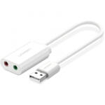 UGREEN Placa de sunet USB UGREEN US205, 2 x Jack 3.5mm, Alba - gsmboutique