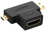 UGREEN Adaptor Video UGREEN HD129, miniHDMI / microHDMI - HDMI, 1080P, Negru - gsmboutique