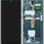 Samsung Display cu Touchscreen Samsung Galaxy S22 Ultra 5G S908, cu Rama, Verde, Service Pack GH82-27488D (GH82-27489D)