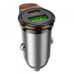 hoco. Incarcator Auto Cu Cablu Lightning HOCO NZ16A, 43W, 3A, 1 x USB-A - 1 x USB-C, Gri - gsmboutique