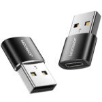 JOYROOM Adaptor Date si Incarcare USB-C - USB-A Joyroom S-H152, Set 2 bucati, Negru (JYR064BLK)