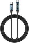 BWOO Cablu Date si Incarcare USB-C - USB-C BWOO BO-X304 Led, 60W, 1m, Negru - gsmboutique
