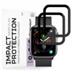 Techsuit Folie Protectie Techsuit Nano Flex pentru Apple Watch 44mm Series, Set 2 bucati, Plastic, Neagra - gsmboutique
