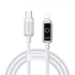 JOYROOM Cablu Date si Incarcare USB-C - Lightning Joyroom S-A55 StarFlight Display, 30W, 1.2m, Alb - gsmboutique