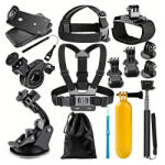 Techsuit Kit Accesorii Camera Sport Techsuit SA15 pentru GoPro / SJCAM Series, 15in1, Negru - gsmboutique