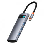 Baseus Hub USB-C Baseus Metal Gleam, 3 x USB-A 3.0 - 1 x USB-C - 1 x HDMI - 1 x SD - 1 x microSD, Gri B00030708811-01 (B00030708811-01)