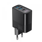 Havit Incarcator Retea HAVIT UCLE001, 30W, 3A, 2 x USB-A - 1 x USB-C, Negru - gsmboutique