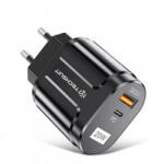 Techsuit Incarcator Retea Techsuit Premium, 20W, 3A, 1 x USB-A - 1 x USB-C, Negru CHPD038 (CHPD038)
