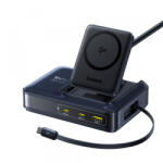 Baseus Incarcator Statie Baseus Nomos NH21 QI 5in1, 160W, 5A, 1 x USB-A - 2 x USB-C, Negru E0121700 (E0121700)