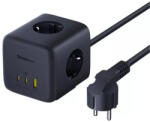Baseus Prelungitor Baseus EnerFill FA11, 3 x Schuko - 1 x USB-A - 2 x USB-C, Negru E00082100123-00 (E00082100123-00)