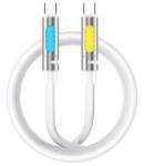 BWOO Cablu Date si Incarcare USB-C - USB-C BWOO X325C-C Led, 240W, 1.2m, Alb - gsmboutique