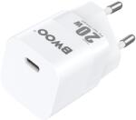 BWOO Incarcator Retea BWOO CDA155, 20W, 3A, 1 x USB-C, Alb