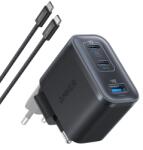 Anker Incarcator Retea Cu Cablu USB-C Anker Nano, 70W, 3.5A, 1 x USB-A - 2 x USB-C, Gri B121A311 (B121A311)