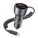 YESIDO Incarcator Auto Cu Fir Lightning Yesido Y57, 50W, 3A, 1 x USB-A - 1 x USB-C, Negru - gsmboutique