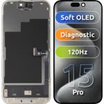 MP Display cu Touchscreen MP compatibil cu Apple iPhone 15 Pro, cu Rama, Versiune Soft OLED FHD 120Hz Diagnostic, Negru - gsmboutique