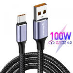 Techsuit Cablu Date si Incarcare USB-A - USB-C Techsuit PCB018, 100W, 1m, Negru - gsmboutique