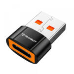 Techsuit Adaptor Date si Incarcare USB-C - USB-A Techsuit A7 HyperPort, Negru Portocaliu - gsmboutique