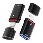 Techsuit Cititor Card USB-C Techsuit AluVoltX, USB-A (OTG) - microSD, Negru