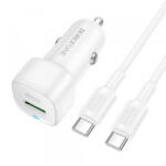BOROFONE Incarcator Auto Cu Cablu USB-C Borofone BZ34B Cloud, 20W, 3A, 1 x USB-A - 1 x USB-C, Alb - gsmboutique