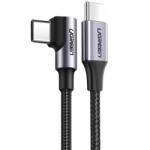 UGREEN Cablu Date si Incarcare USB-C - USB-C UGREEN US255 Angled, 60W, 2m, Gri - gsmboutique