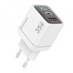 Techsuit Incarcator Retea Techsuit CH3 LEDChargX Display, 35W, 3A, 1 x USB-A - 1 x USB-C, Alb - gsmboutique