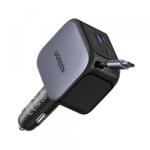 UGREEN Incarcator Auto Cu Cablu USB-C UGREEN EC604 (55910B) Nexode, 145W, 1 x USB-A - 2 x USB-C, Negru - gsmboutique