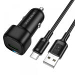 BOROFONE Incarcator Auto Cu Cablu USB-C Borofone BZ34 Cloud, 18W, 3A, 1 x USB-A, Negru - gsmboutique