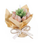 Decorer Lumanare tip buchet Lalele roz 9, 5x7, 5x12 H (A14.16.39C)