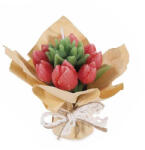 Decorer Lumanare tip buchet Lalele rosii 9, 5x7, 5x12 H (A14.16.39A)