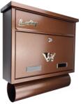 Damech Cutie postala, Damech, cu loc pentru ziar, maro, format C4, 39x12x41 cm (SD4T) - edanco