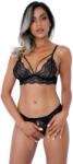 Daring Intimates Bra and Crotchless Panty, L/XL